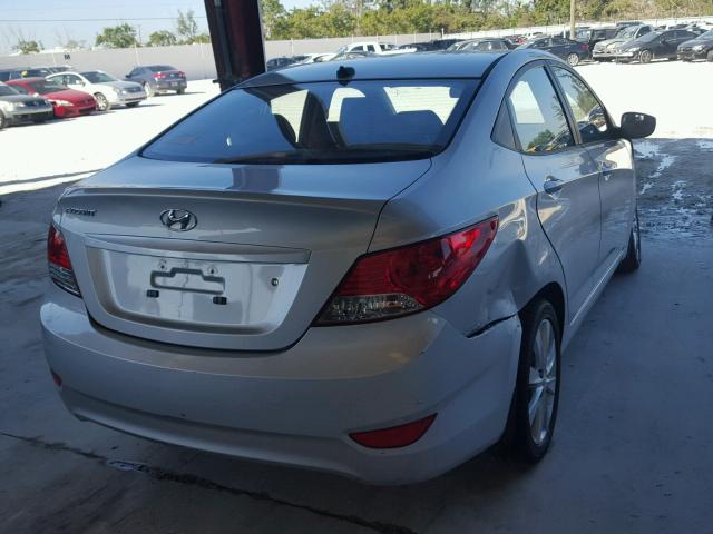 KMHCU4AE3EU735991 - 2014 HYUNDAI ACCENT GLS SILVER photo 4