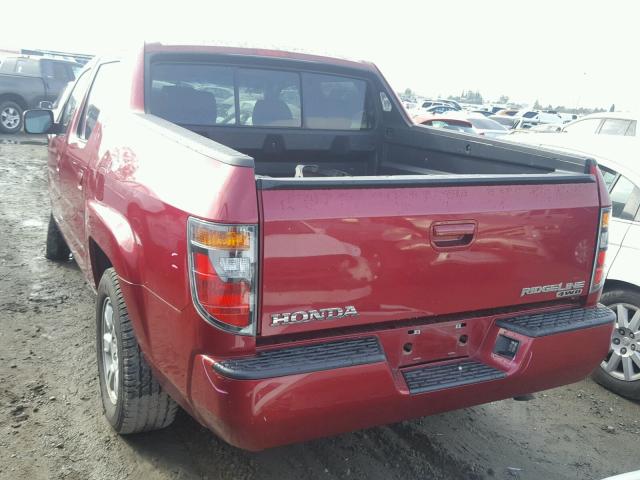 2HJYK16456H554292 - 2006 HONDA RIDGELINE RED photo 3