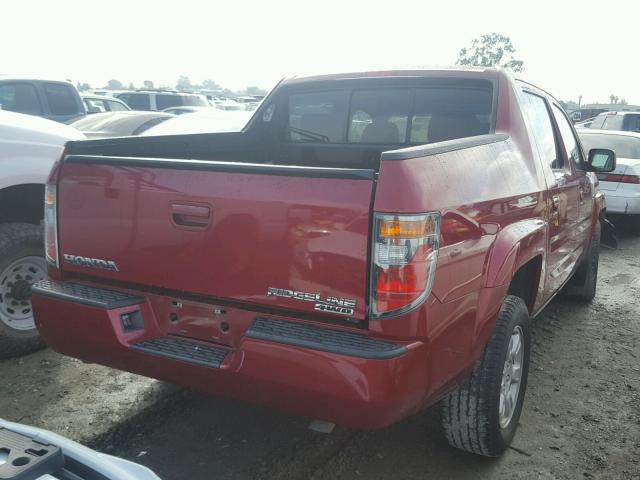 2HJYK16456H554292 - 2006 HONDA RIDGELINE RED photo 4