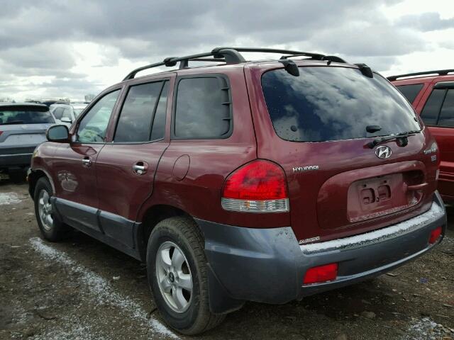 KM8SC13E25U910709 - 2005 HYUNDAI SANTA FE G MAROON photo 3