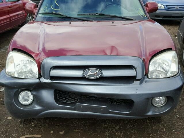 KM8SC13E25U910709 - 2005 HYUNDAI SANTA FE G MAROON photo 7