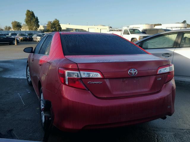 4T1BF1FK4CU561008 - 2012 TOYOTA CAMRY BASE RED photo 3