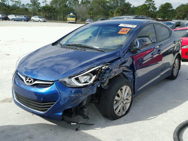 5NPDH4AE1FH573089 - 2015 HYUNDAI ELANTRA SE BLUE photo 2