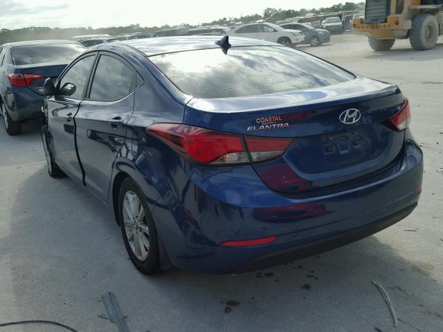 5NPDH4AE1FH573089 - 2015 HYUNDAI ELANTRA SE BLUE photo 3