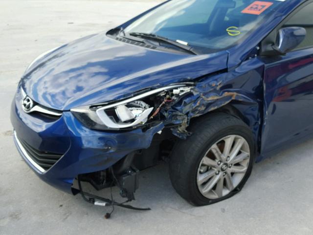 5NPDH4AE1FH573089 - 2015 HYUNDAI ELANTRA SE BLUE photo 9