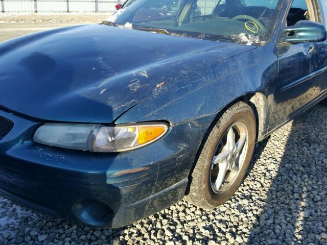 1G2WK52J22F189374 - 2002 PONTIAC GRAND PRIX GREEN photo 9