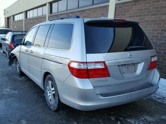 5FNRL38767B411125 - 2007 HONDA ODYSSEY EX SILVER photo 3