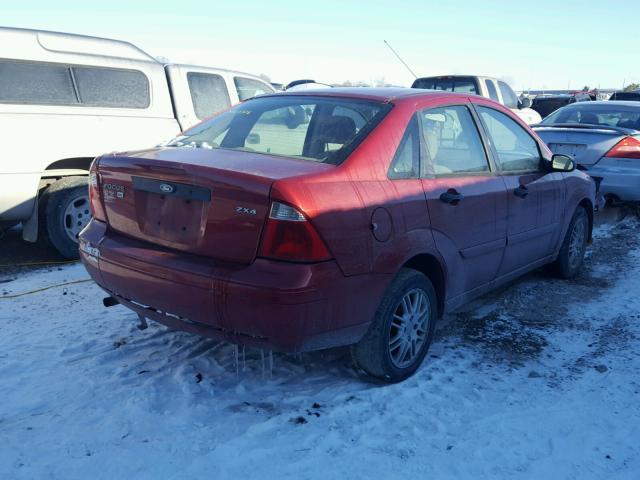 1FAFP34N05W274984 - 2005 FORD FOCUS ZX4 RED photo 4