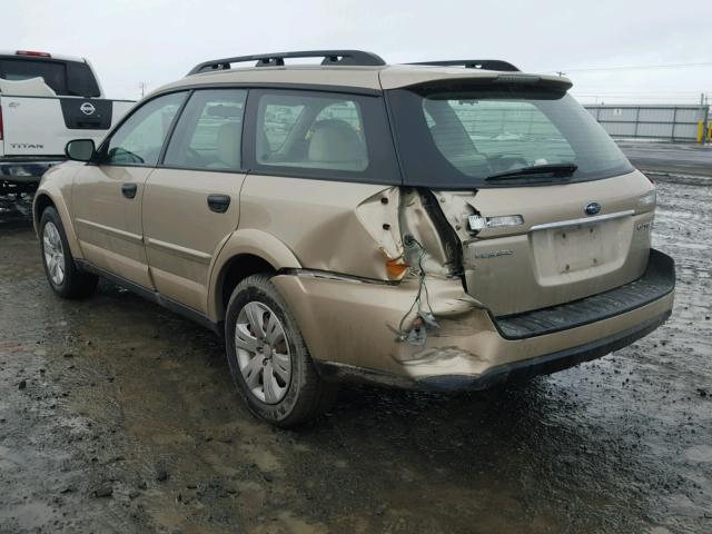 4S4BP60C487307199 - 2008 SUBARU OUTBACK BEIGE photo 3