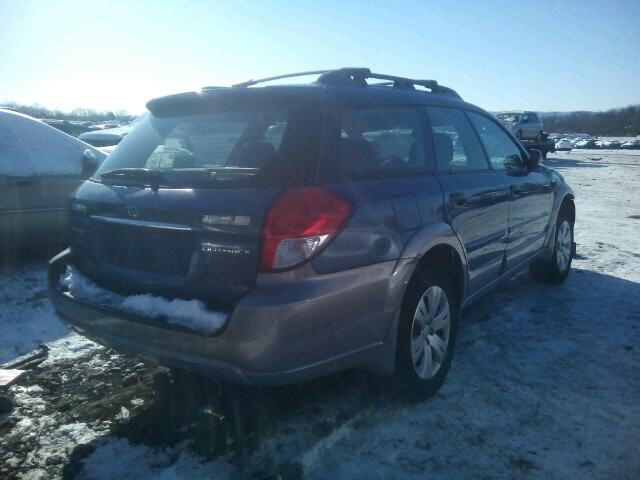 4S4BP60C887355143 - 2008 SUBARU OUTBACK BLUE photo 4