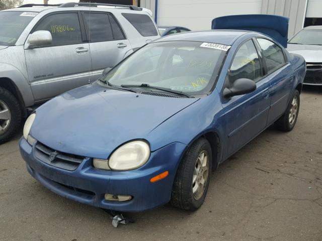 1B3ES56C72D648186 - 2002 DODGE NEON ES BLUE photo 2