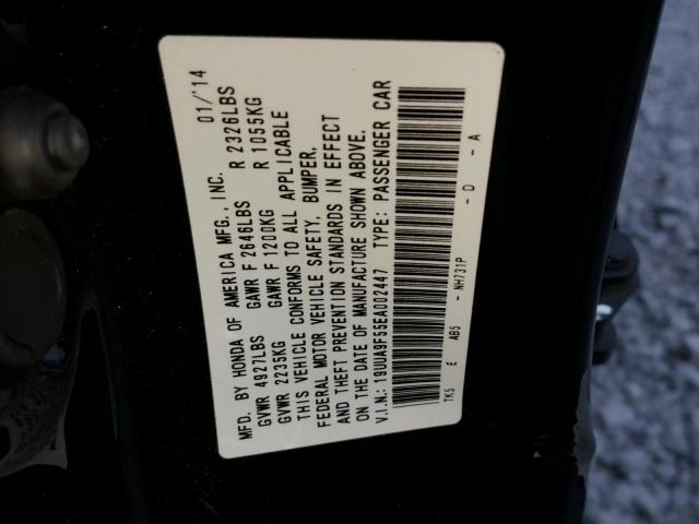 19UUA9F55EA002447 - 2014 ACURA TL TECH BLACK photo 10