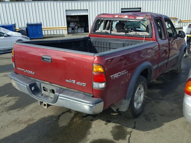 5TBBT44101S148781 - 2001 TOYOTA TUNDRA ACC RED photo 4