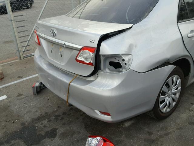 2T1BU4EE7CC912255 - 2012 TOYOTA COROLLA BA SILVER photo 9