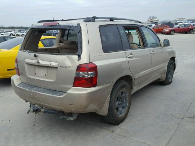 JTEGP21A450064008 - 2005 TOYOTA HIGHLANDER BEIGE photo 4