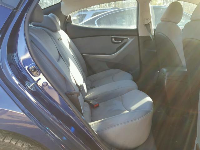 5NPDH4AE3CH102072 - 2012 HYUNDAI ELANTRA GL BLUE photo 6