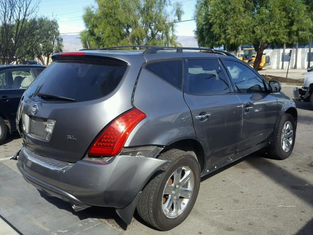 JN8AZ08T57W516472 - 2007 NISSAN MURANO SL SILVER photo 4