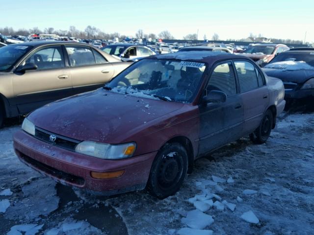 1NXAE00E7PZ015028 - 1993 TOYOTA COROLLA LE MAROON photo 2