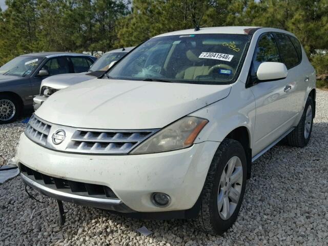 JN8AZ08T56W421991 - 2006 NISSAN MURANO SL WHITE photo 2