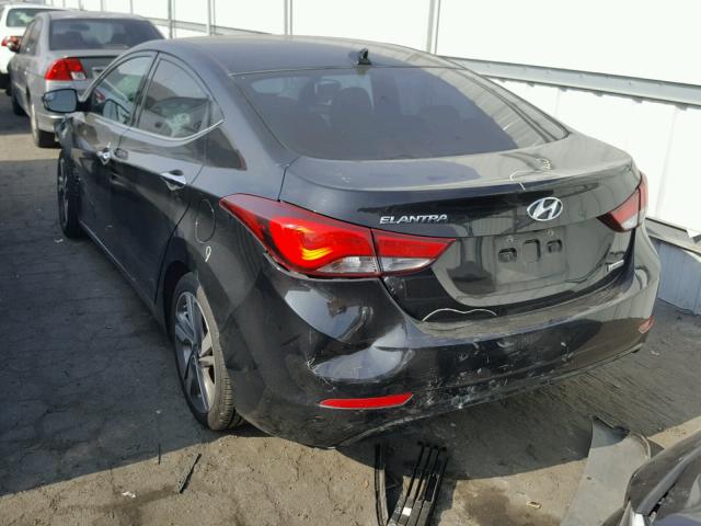 5NPDH4AE4EH488259 - 2014 HYUNDAI ELANTRA SE BLACK photo 3