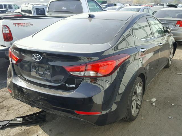 5NPDH4AE4EH488259 - 2014 HYUNDAI ELANTRA SE BLACK photo 4