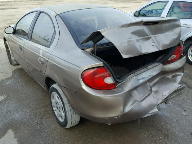 1P3ES46C3YD780167 - 2000 PLYMOUTH NEON BASE 棕色 照片 3