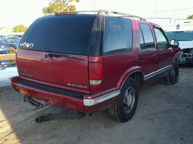 1GNDT13W3S2242746 - 1995 CHEVROLET BLAZER BURGUNDY photo 4