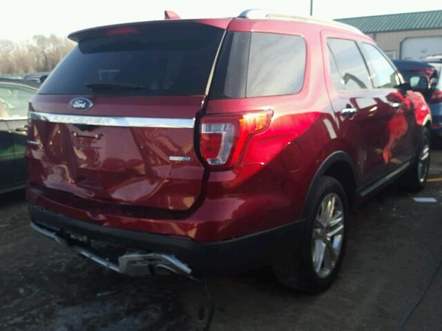 1FM5K8F87GGD06766 - 2016 FORD EXPLORER L MAROON photo 4