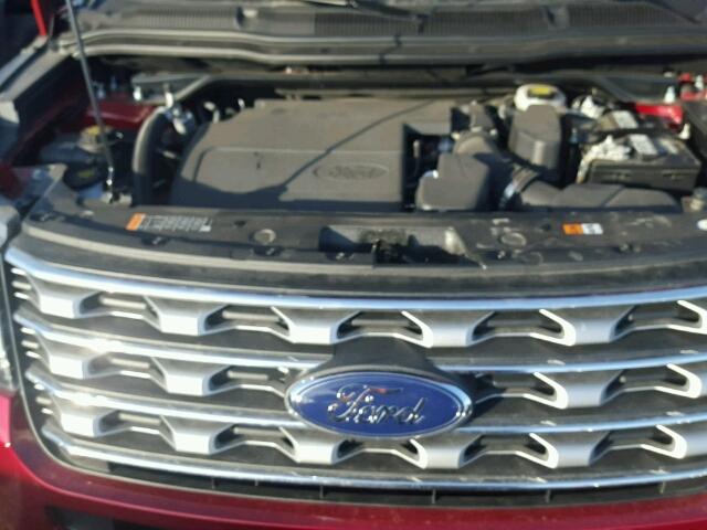 1FM5K8F87GGD06766 - 2016 FORD EXPLORER L MAROON photo 7