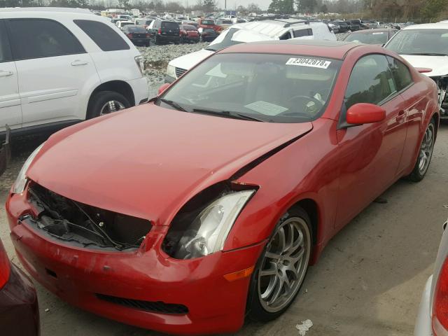 JNKCV54E35M413529 - 2005 INFINITI G35 RED photo 2