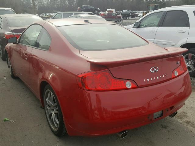 JNKCV54E35M413529 - 2005 INFINITI G35 RED photo 3