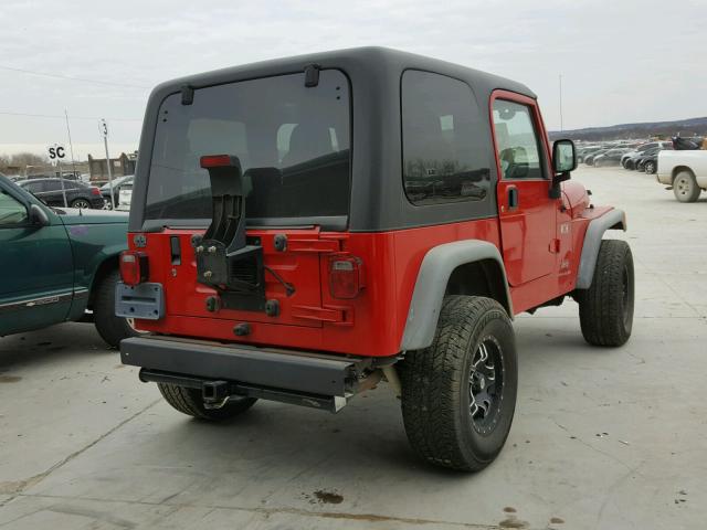 1J4FA39S33P322988 - 2003 JEEP WRANGLER C RED photo 4