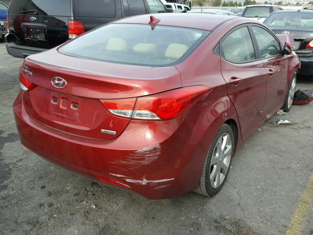 5NPDH4AE0DH429109 - 2013 HYUNDAI ELANTRA GL RED photo 4