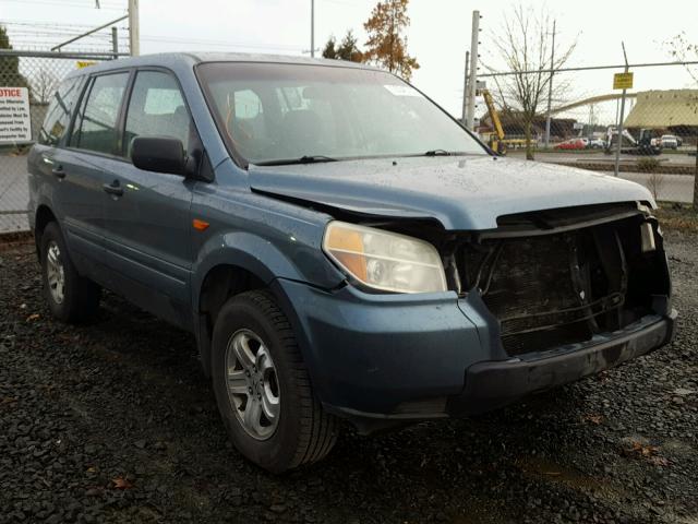 2HKYF181X6H561046 - 2006 HONDA PILOT LX BLUE photo 1