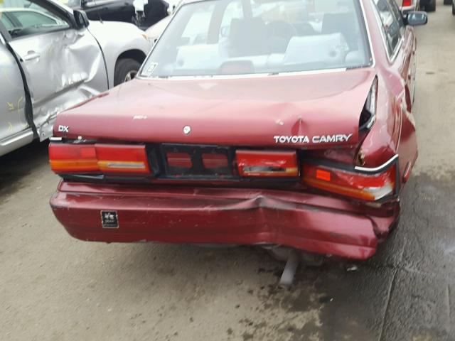 JT2SV21E0M3463866 - 1991 TOYOTA CAMRY DLX MAROON photo 9