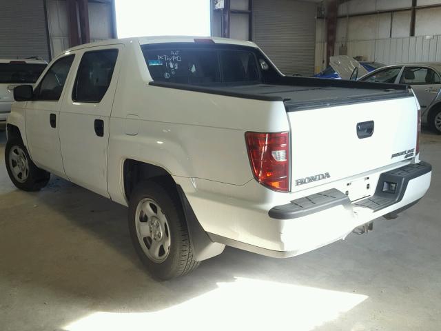 2HJYK16299H503462 - 2009 HONDA RIDGELINE WHITE photo 3