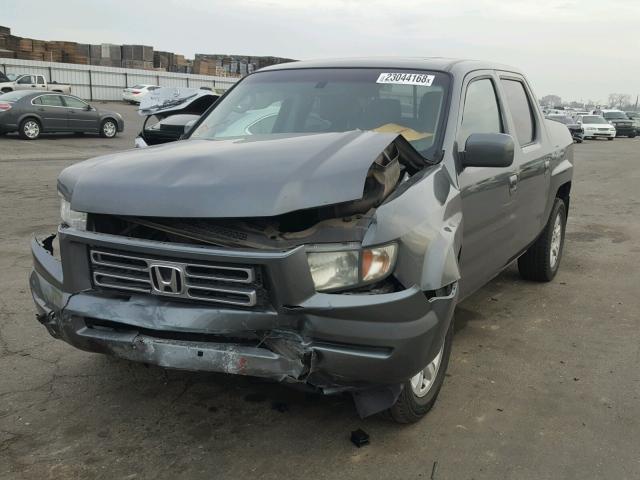 2HJYK16547H503294 - 2007 HONDA RIDGELINE CHARCOAL photo 2