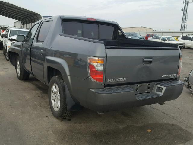 2HJYK16547H503294 - 2007 HONDA RIDGELINE CHARCOAL photo 3