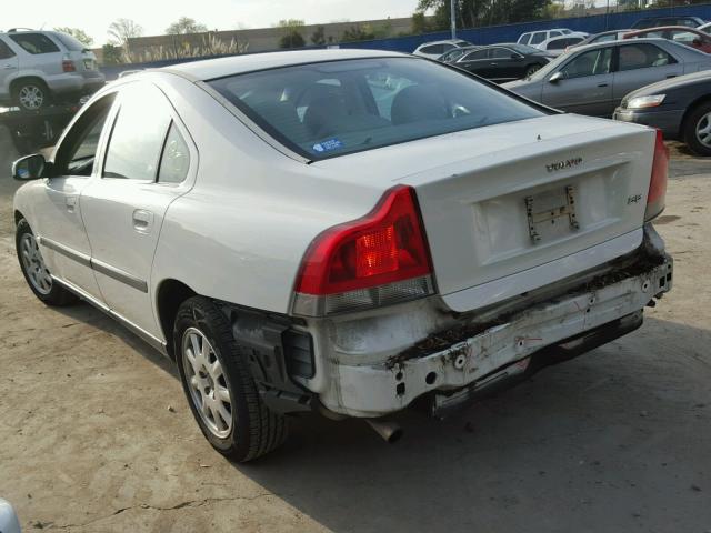 YV1RS61R312012628 - 2001 VOLVO S60 WHITE photo 3