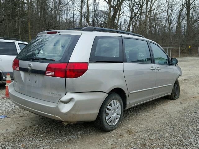 5TDZA23C75S374566 - 2005 TOYOTA SIENNA CE SILVER photo 4