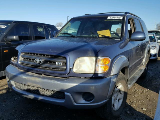 5TDZT34A31S045998 - 2001 TOYOTA SEQUOIA SR BLUE photo 2