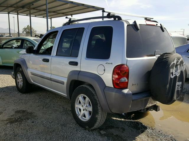 1J4GL48K02W140305 - 2002 JEEP LIBERTY SP SILVER photo 3