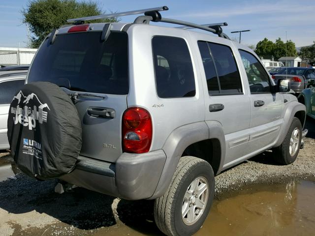 1J4GL48K02W140305 - 2002 JEEP LIBERTY SP SILVER photo 4