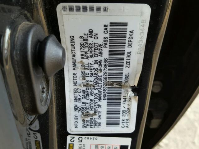 1NXBR32E68Z973666 - 2008 TOYOTA COROLLA CE BLACK photo 10