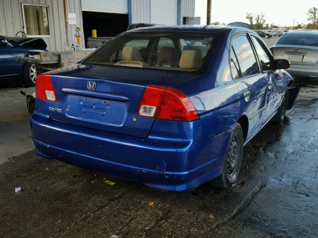 1HGES16324L012521 - 2004 HONDA CIVIC DX V BLUE photo 4