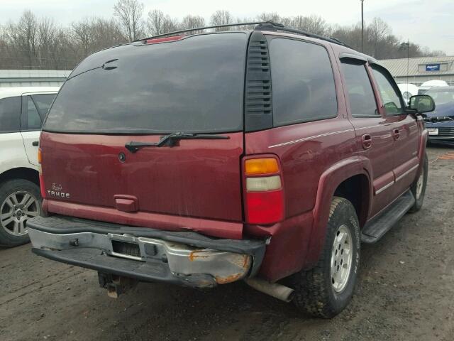 1GNEK13Z82R281356 - 2002 CHEVROLET TAHOE K150 BURGUNDY photo 4