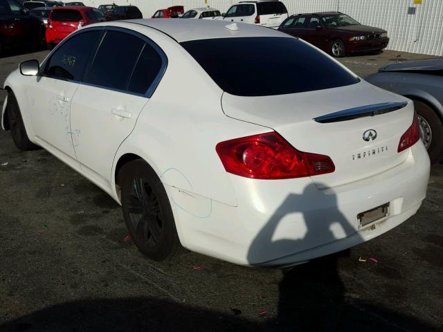 JN1DV6AP5CM810225 - 2012 INFINITI G25 BASE WHITE photo 3