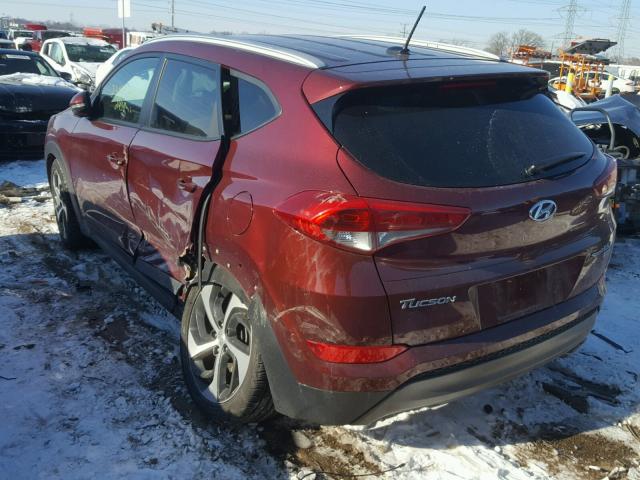 KM8J3CA21GU073972 - 2016 HYUNDAI TUCSON LIM BURGUNDY photo 3