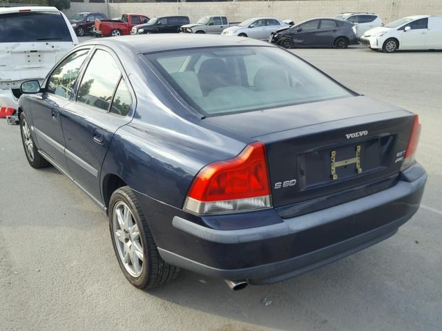 YV1RH59H242374149 - 2004 VOLVO S60 2.5T BLUE photo 3