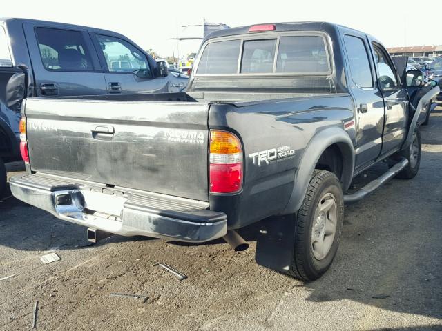 5TEGN92N71Z798379 - 2001 TOYOTA TACOMA DOU BLACK photo 4